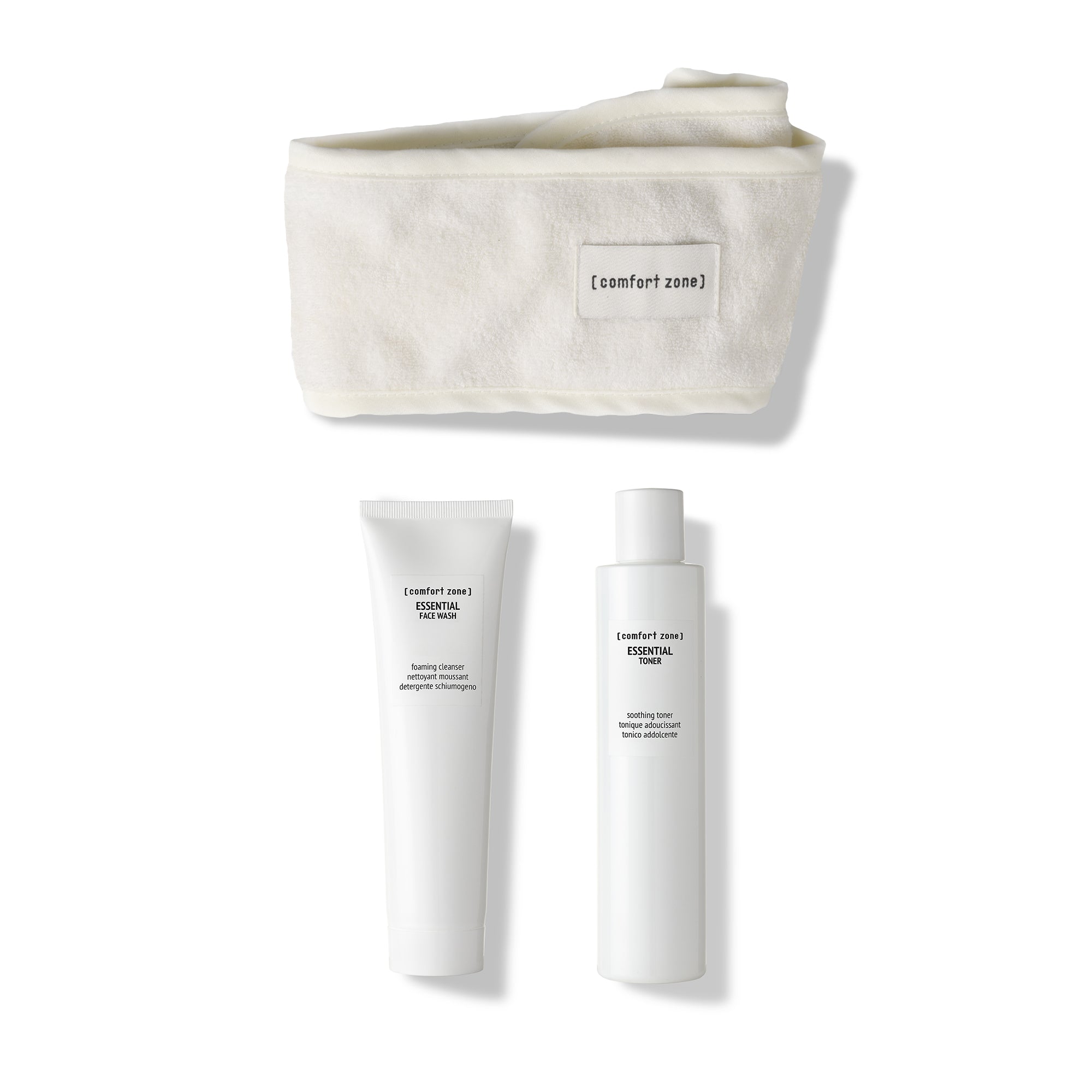 Comfort Zone: ESSENTIAL CLEANSING ROUTINE  Set detersione viso con fascia capelli -Cleansing
