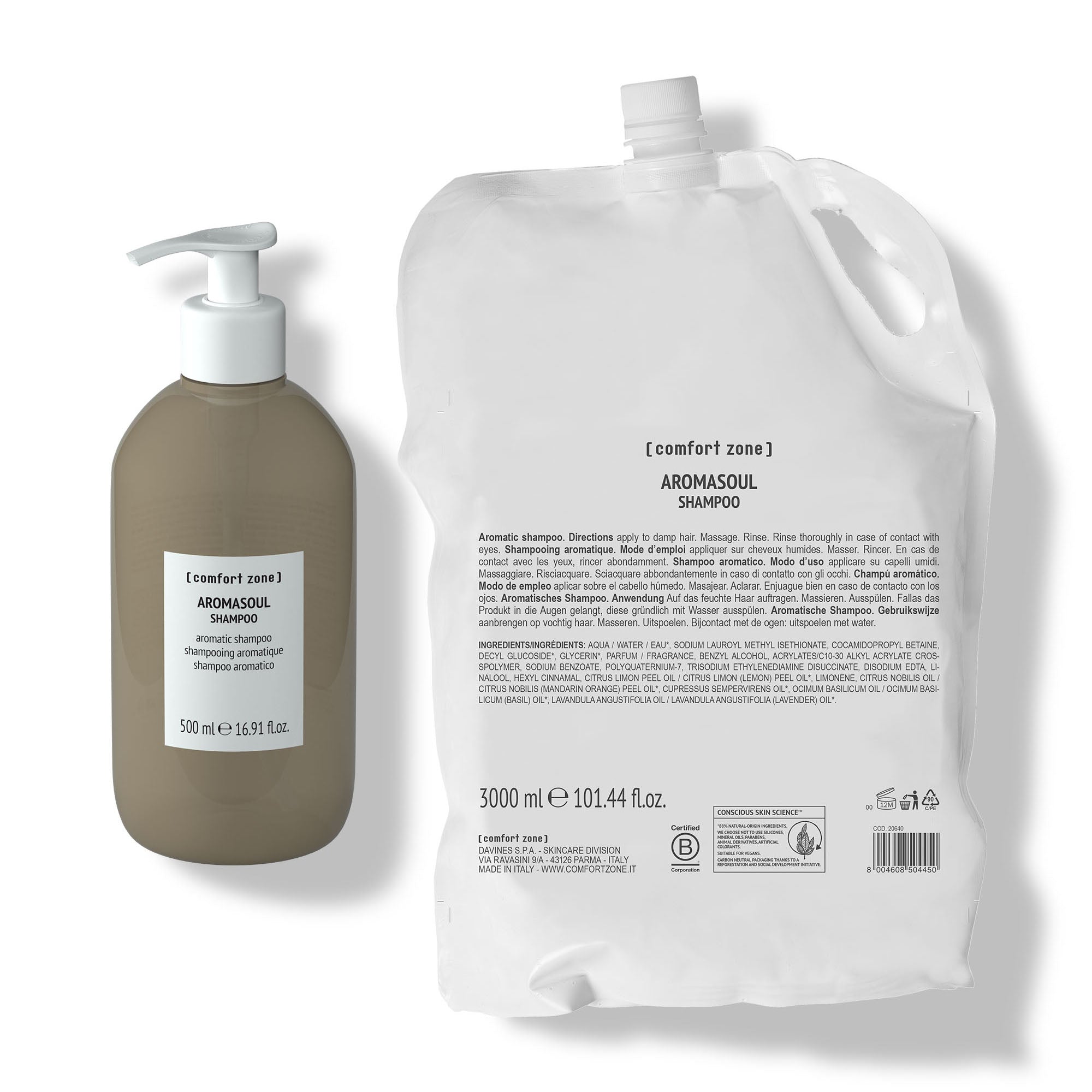 Comfort Zone: AROMASOUL AROMASOUL SHAMPOO Shampoo aromatico 3L ricaricabile con dispenser-
