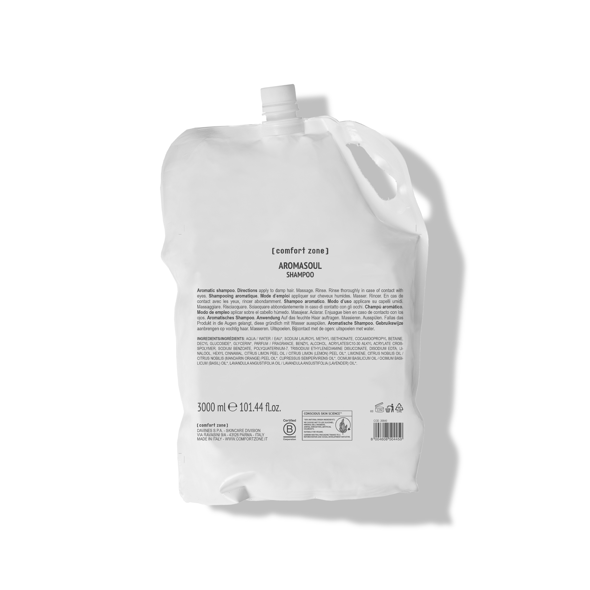 Comfort Zone: AROMASOUL SHAMPOO Ricarica Shampoo aromatico 3L-
