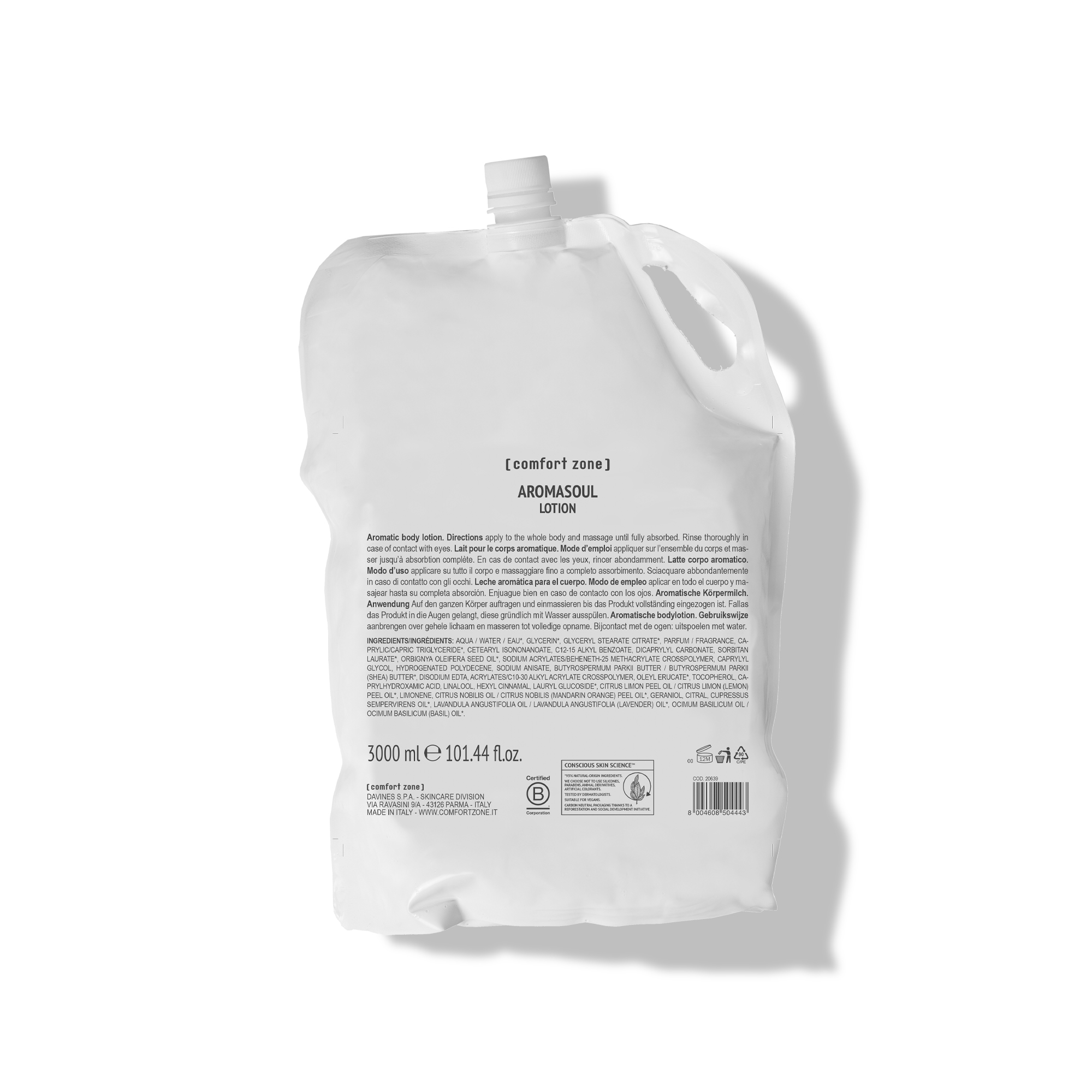 Comfort Zone: Professional BODY LOTION Ricarica Latte corpo aromatico 3L-
